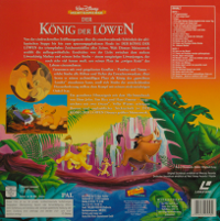 German The Lion King Laserdisc Back
